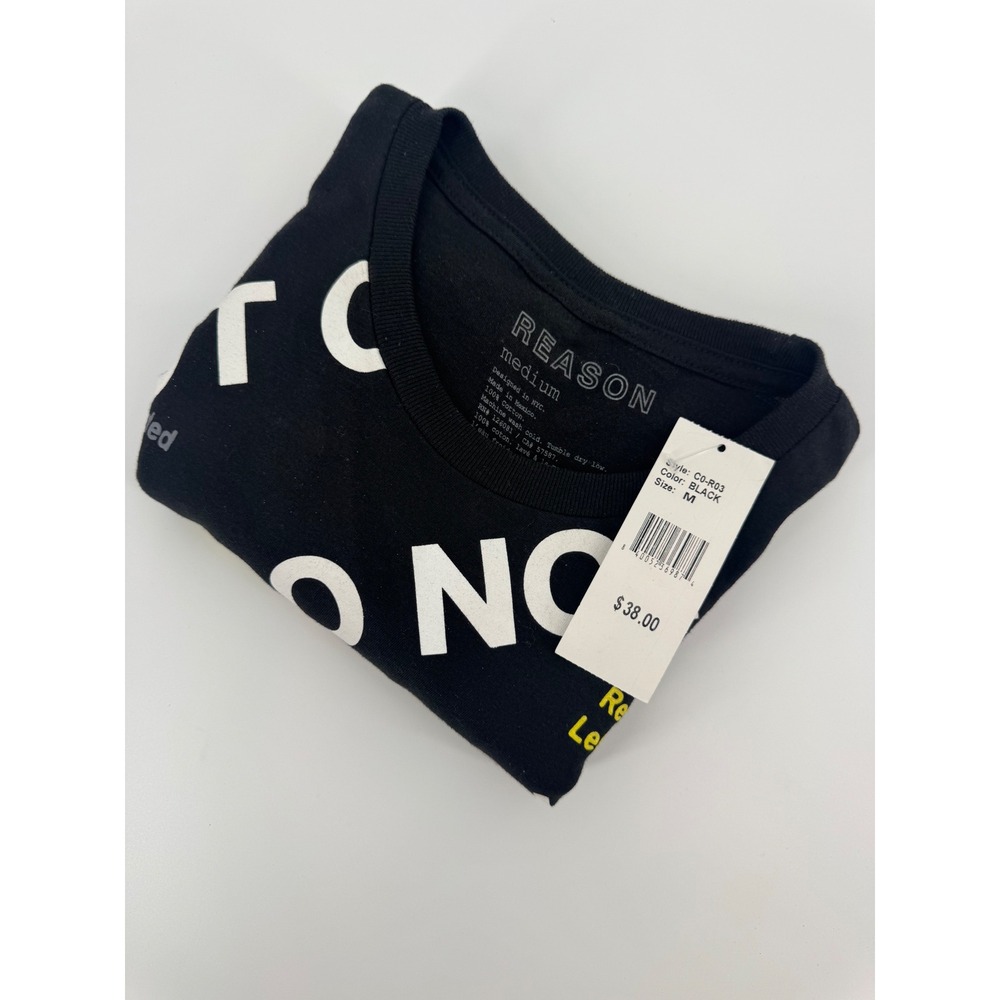 Reason Clothing Mens Do Not Cross Graphic T-Shirt Black Streetwear NWT M
